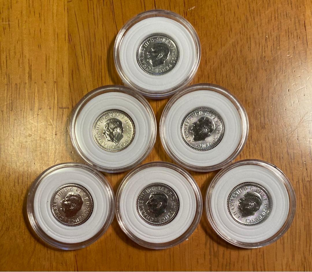 イギリス 2024 ブリタニア 20ペンス 1/10oz 銀貨 6枚