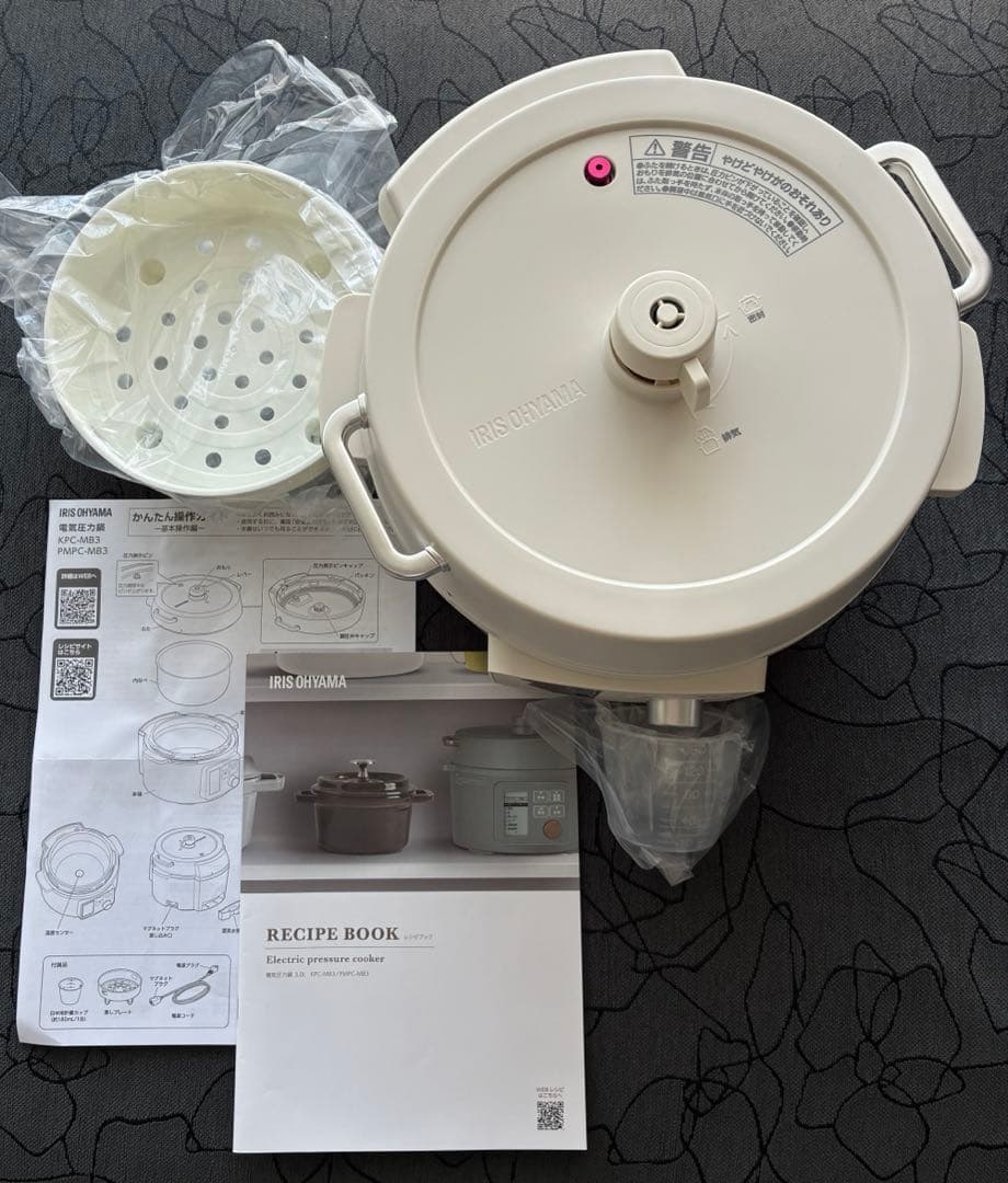 IRIS OHYAMA 電気圧力鍋 3.0L PMPC-MB3-C アイボリー