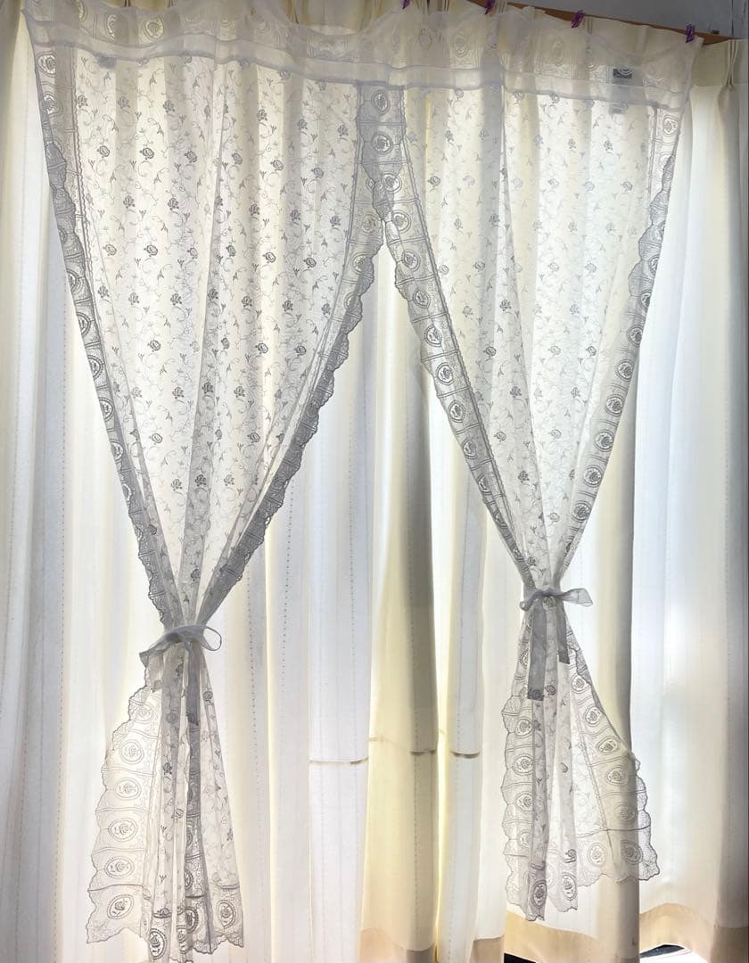 川島織物セルコン 総レース ロング スタイルのれん 150×170 新品