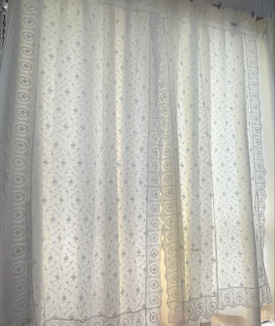 川島織物セルコン 総レース ロング スタイルのれん 150×170 新品