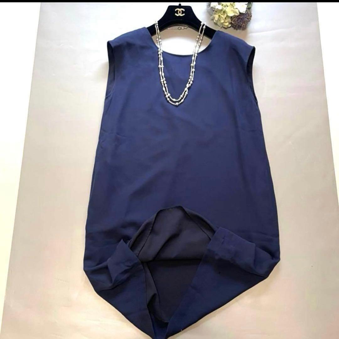 【美品】セオリーリュクス ノースリーブワンピース ブルー系 サイズ38