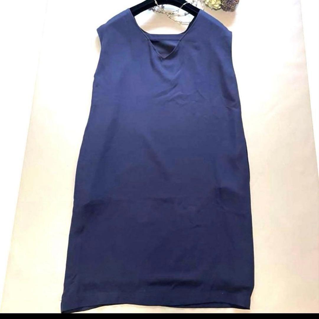 【美品】セオリーリュクス ノースリーブワンピース ブルー系 サイズ38