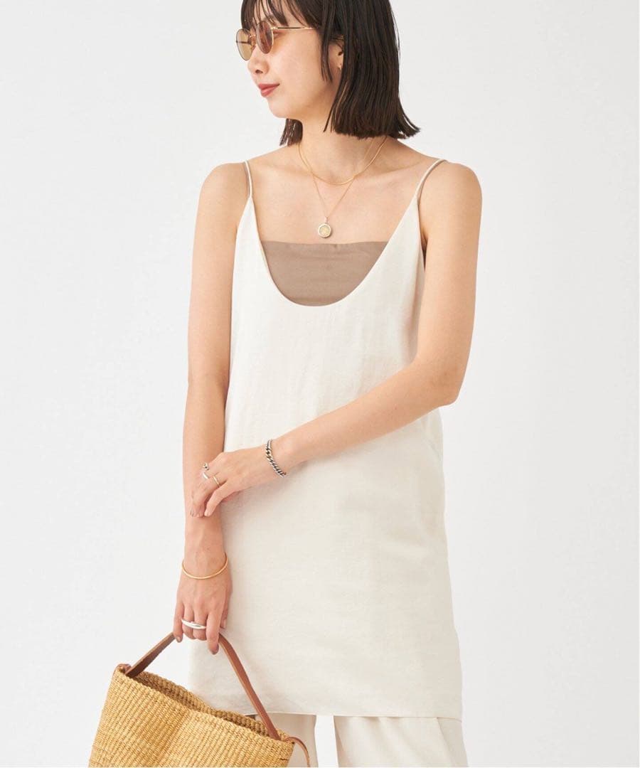 Plage 2024SS Satin Uneck キャミソール