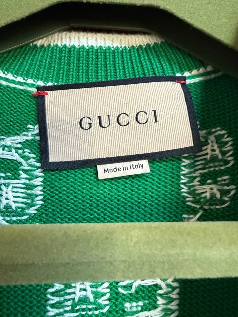 GUCCI GGロゴ グリーン カーディガン