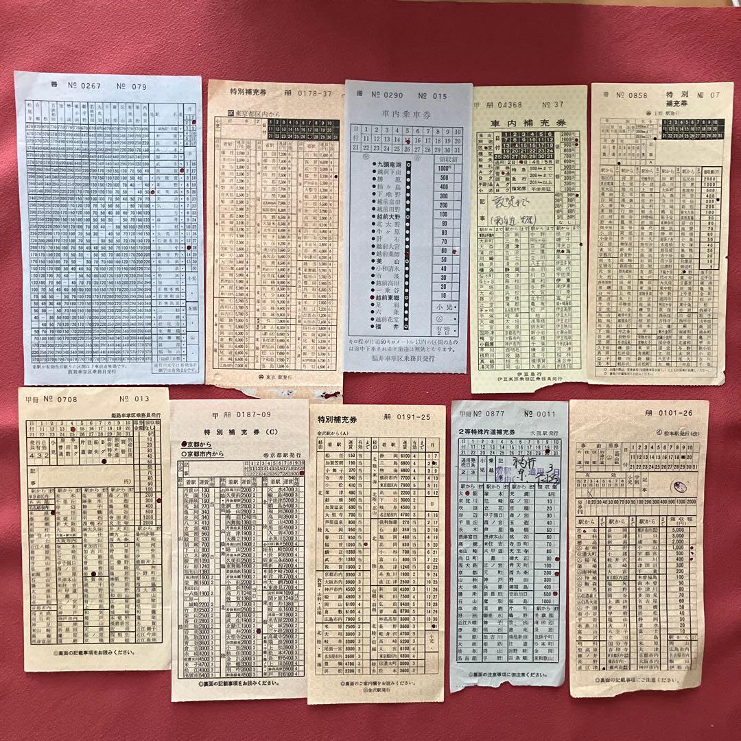 国鉄時代 使用済み車内乗車券 55枚以上 貴重な補充券含む ②