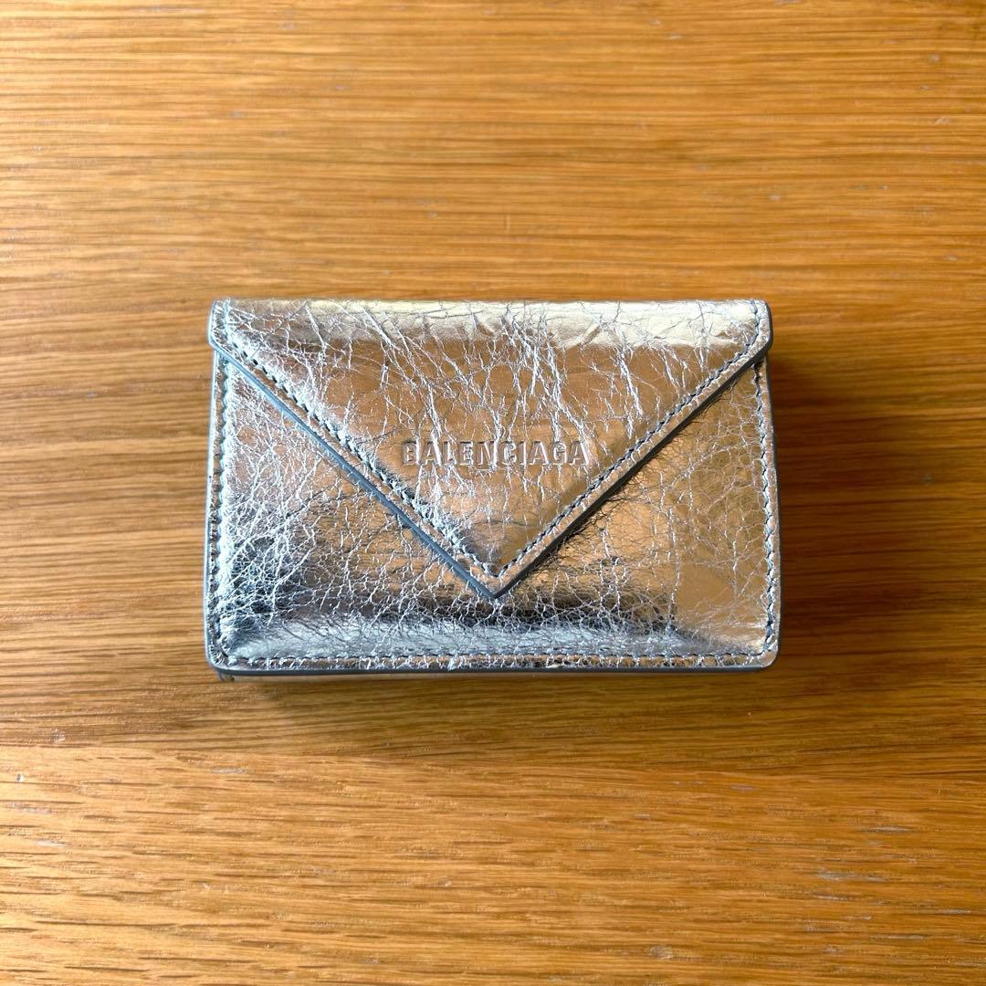 BALENCIAGA シルバー 三つ折り財布