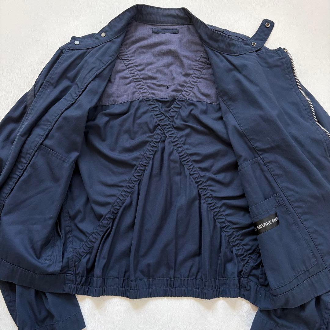 ISSEY MIYAKE MEN コットン　ボンバージャケット ネイビー　M