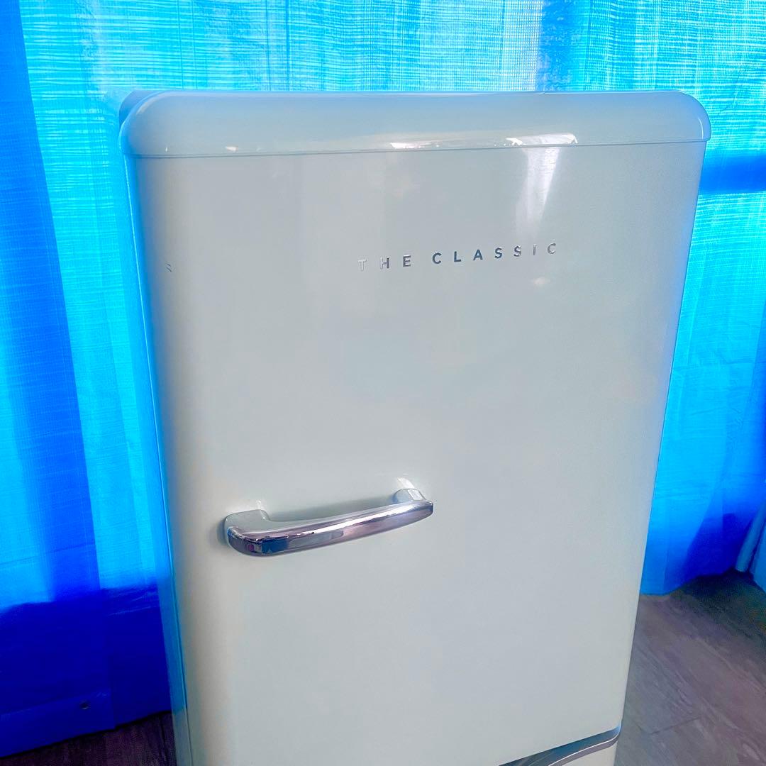 【アクアミント】レトロ 冷蔵庫150L 2ドア冷蔵庫 DR-C15AM