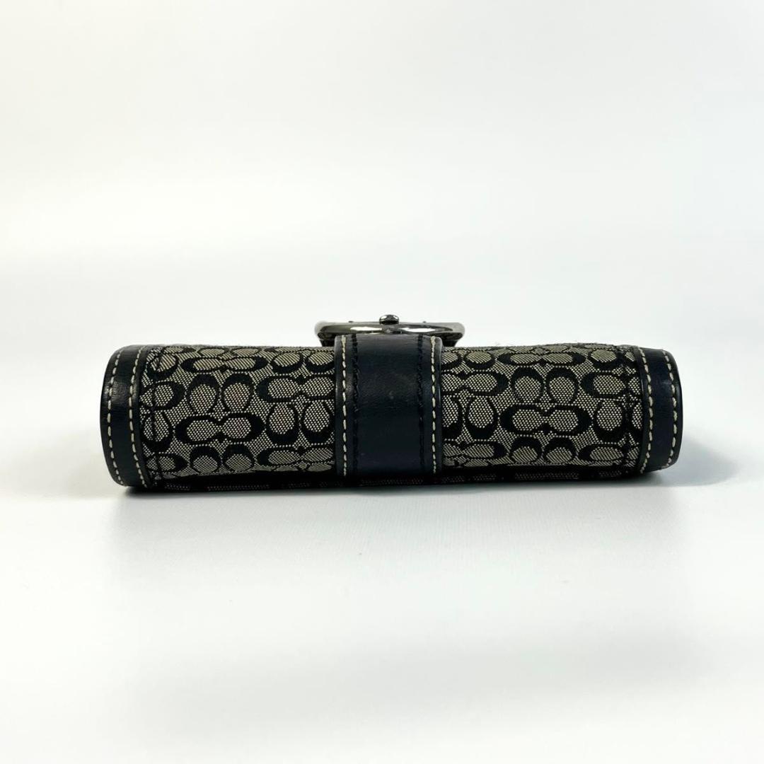 小物 Coach Soho Signature Flap Wallet Black
