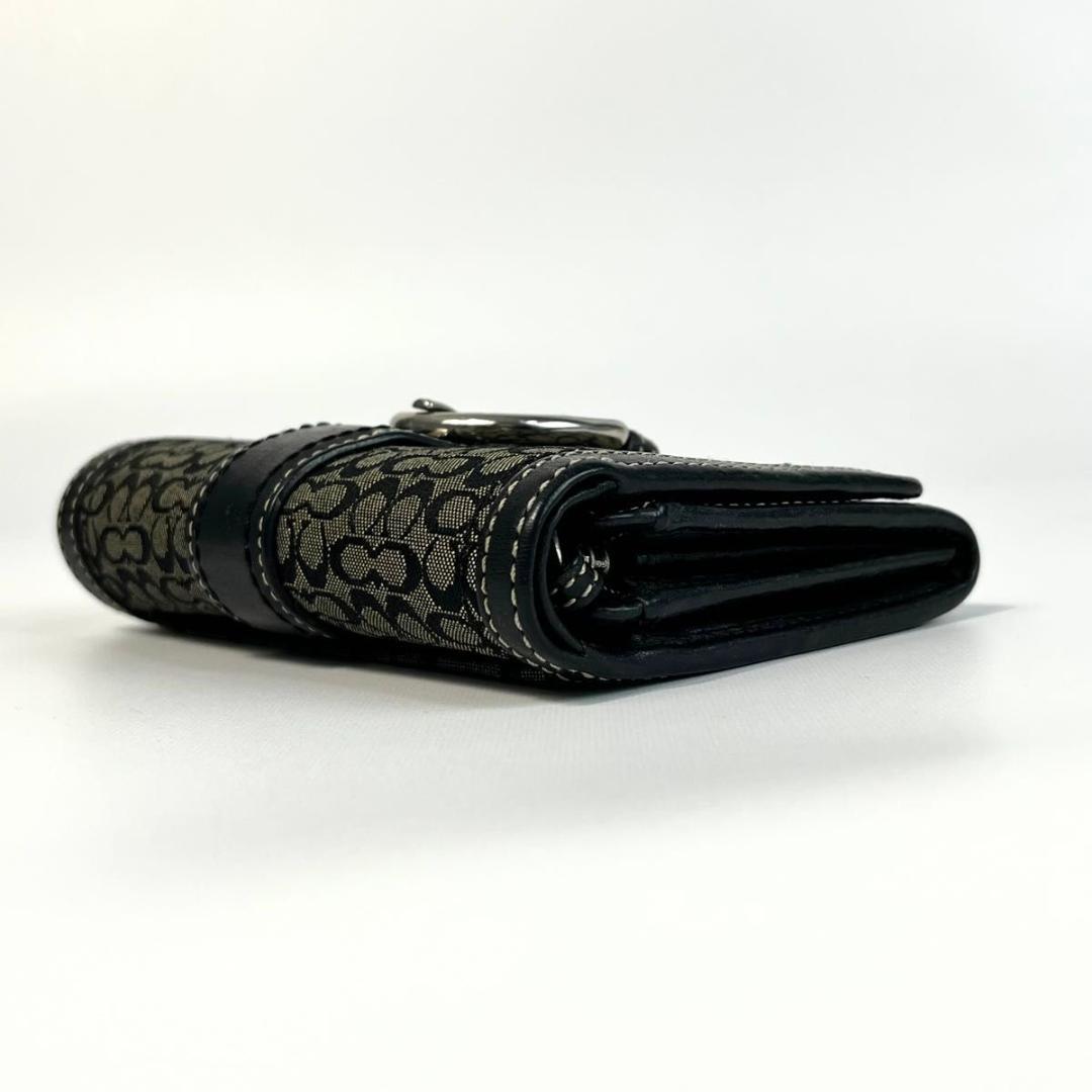 小物 Coach Soho Signature Flap Wallet Black
