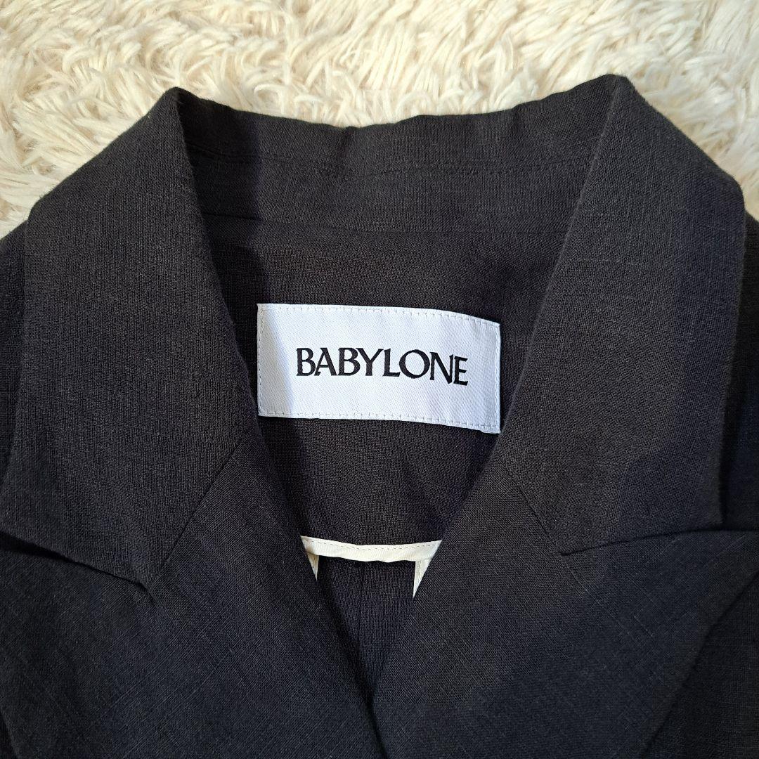 定価3.3万 BABYLONE リネンダブルジャケット 墨黒 ゆったり