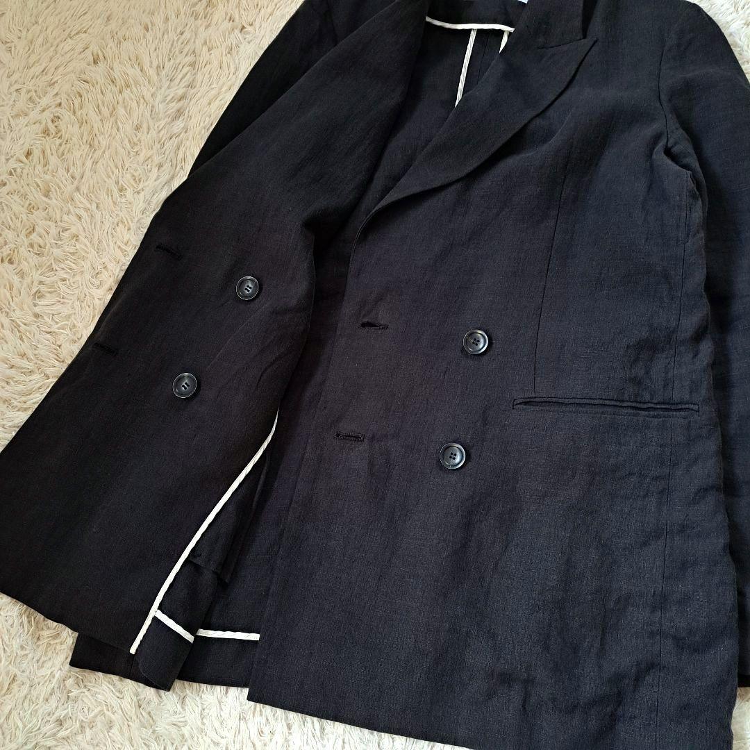 定価3.3万 BABYLONE リネンダブルジャケット 墨黒 ゆったり