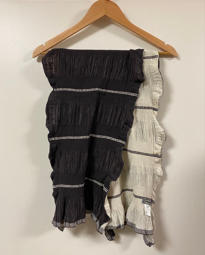 80s ISSEY MIYAKE 筆タグ ツートーン ショール