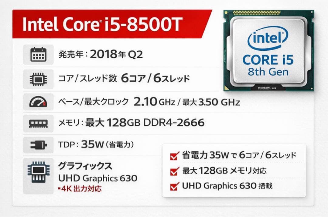 Intel Core i5‑8500（第8世代）
