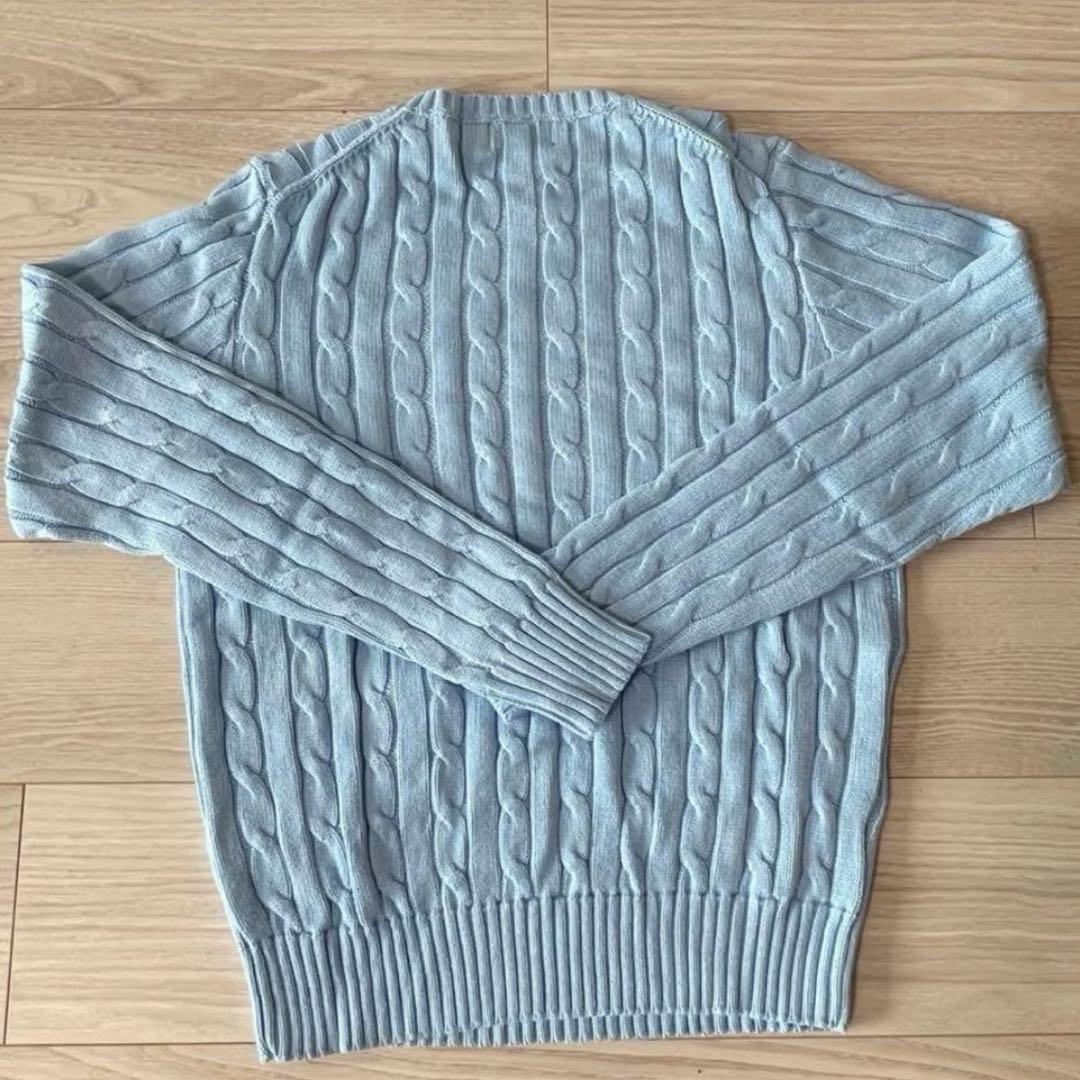 【新品】POLO RALPH LAUREN ケーブルニットセーター ライトブルー