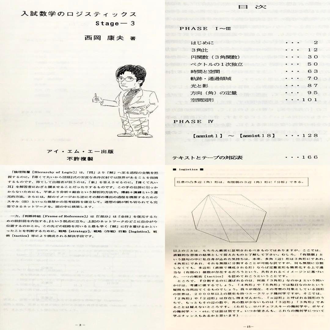 【幻の数学参考書】入試数学のロジスティックス　Stage -1,2,3　西岡康夫