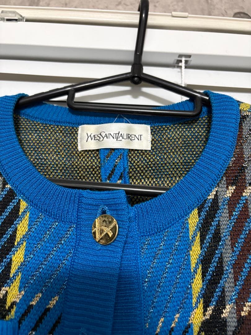 Yves Saint Laurent チェック柄カーディガン