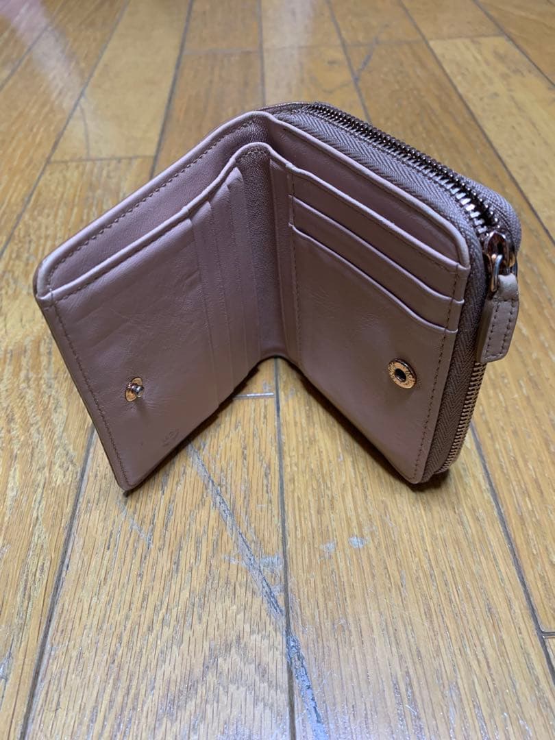 MCM パウダーピンク ピンク　二つ折り財布　アラウンドジップ