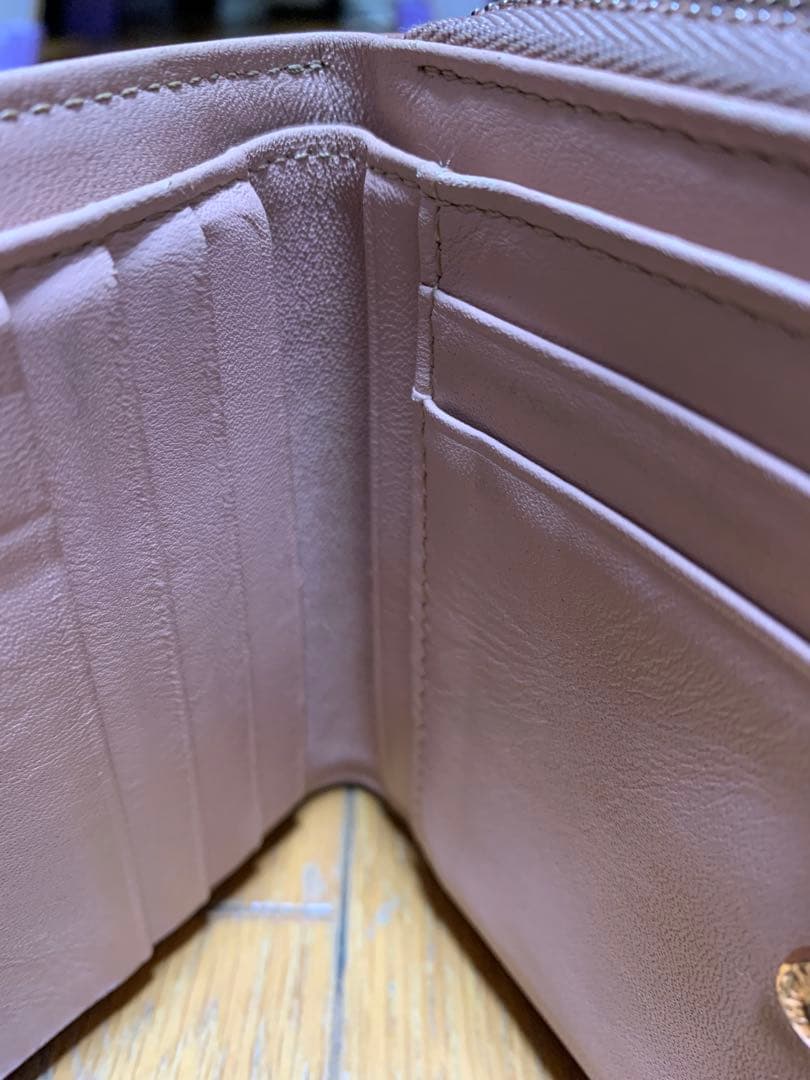 MCM パウダーピンク ピンク　二つ折り財布　アラウンドジップ