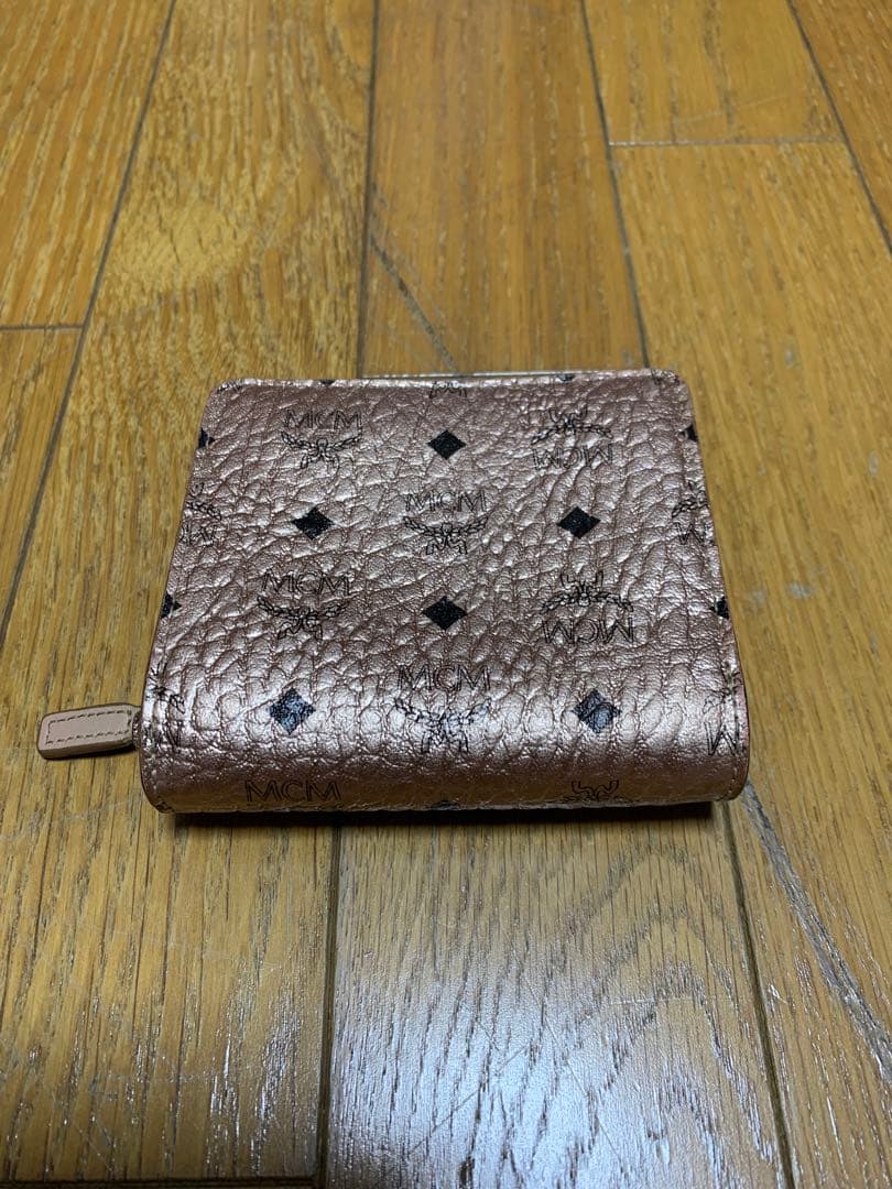 MCM パウダーピンク ピンク　二つ折り財布　アラウンドジップ