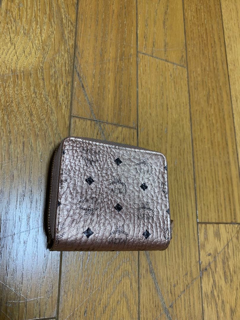 MCM パウダーピンク ピンク　二つ折り財布　アラウンドジップ