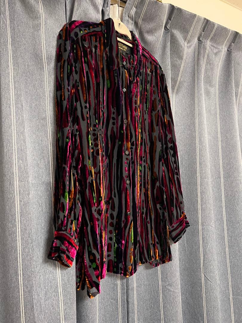 Bob Mackie Wearable Art ベロア調デザインシャツ