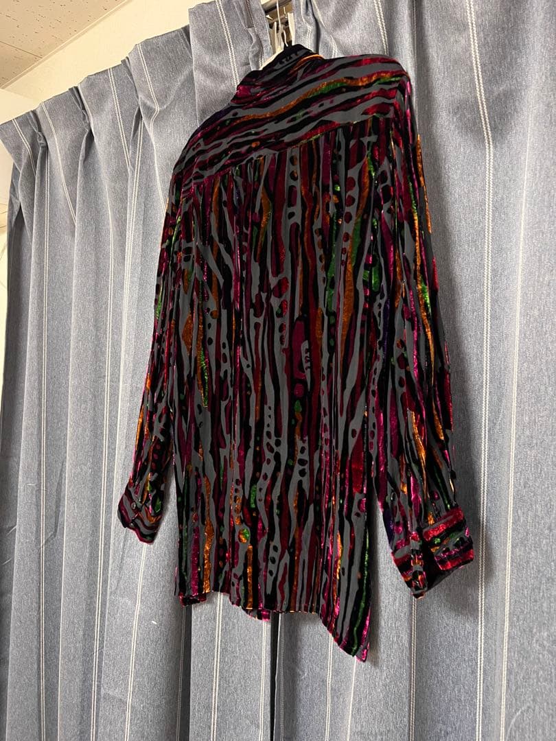 Bob Mackie Wearable Art ベロア調デザインシャツ