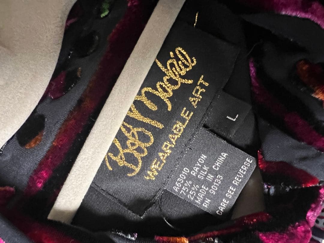 Bob Mackie Wearable Art ベロア調デザインシャツ