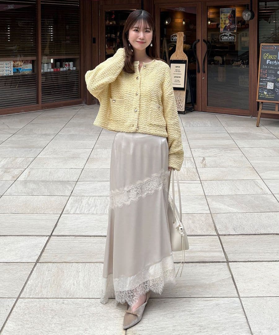 実物写真あり 完売 ココディール ツイーディポケットニットカーディガン