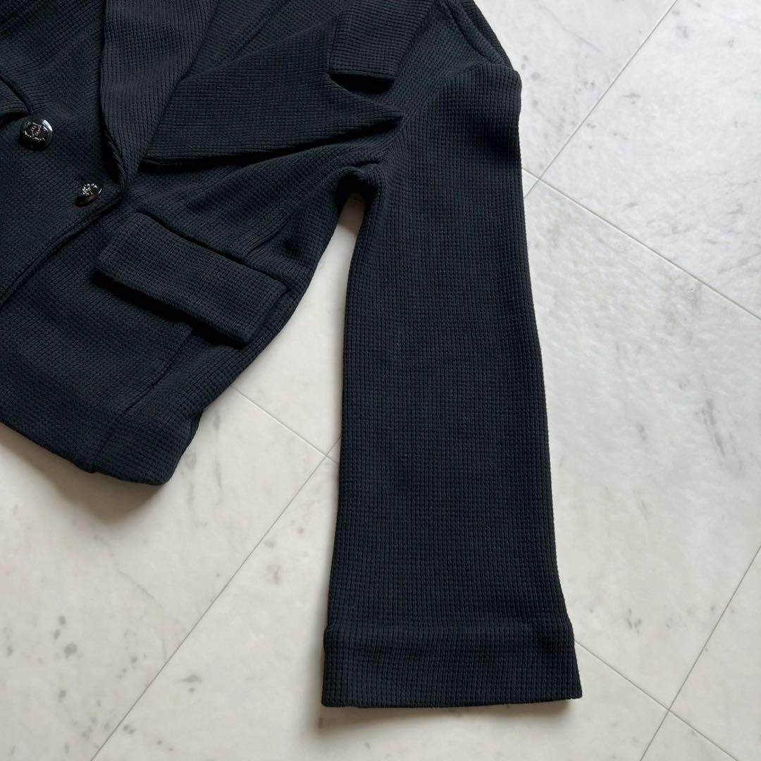 CHANEL 21C ラインストーンココマークボタン ワッフルダブルジャケット