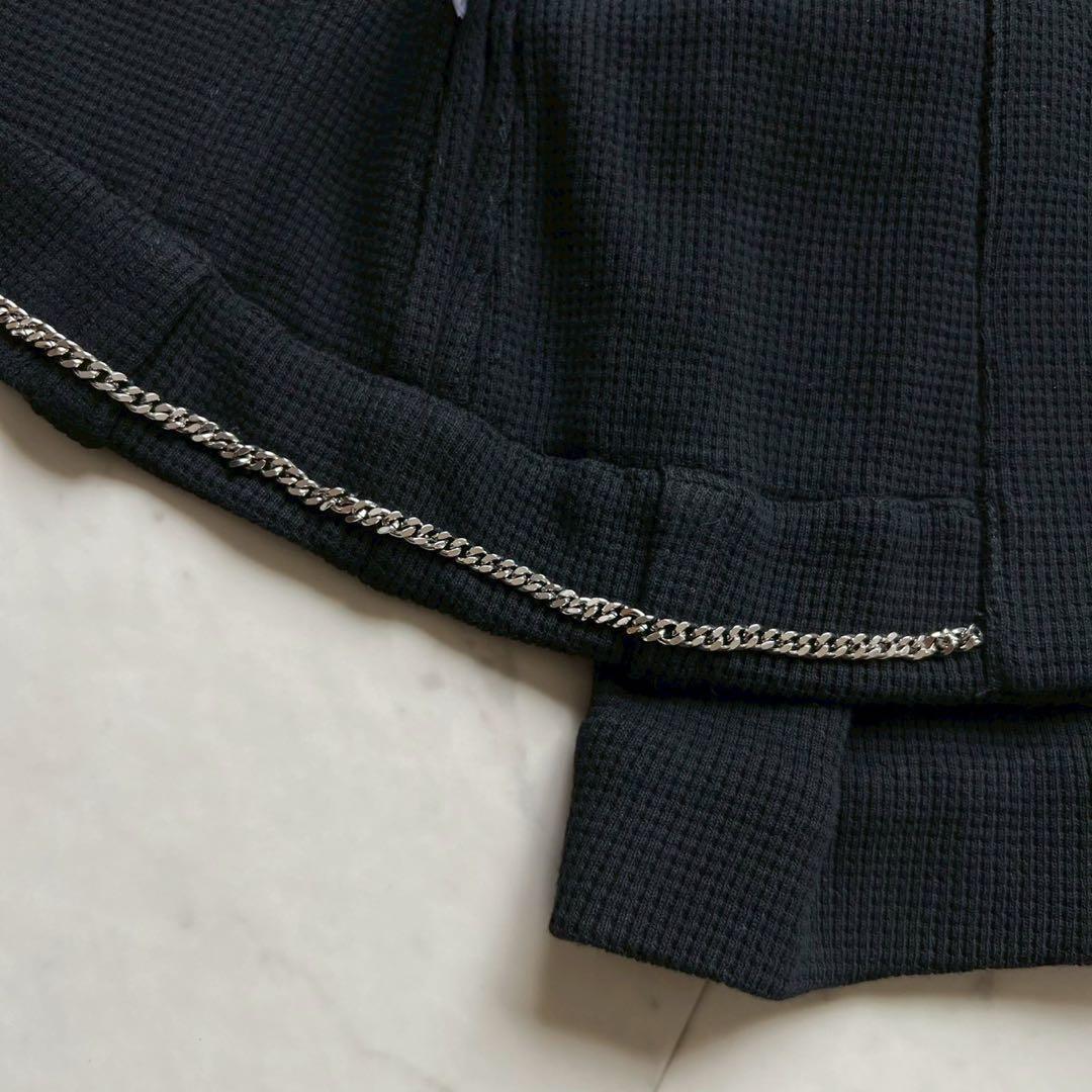 CHANEL 21C ラインストーンココマークボタン ワッフルダブルジャケット