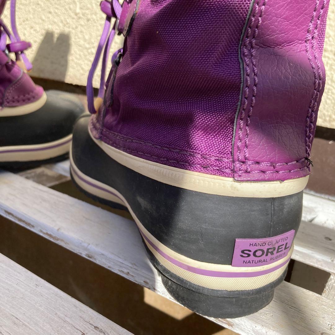 たここんぶ SOREL 紫色スノーブーツwater proof 25cm