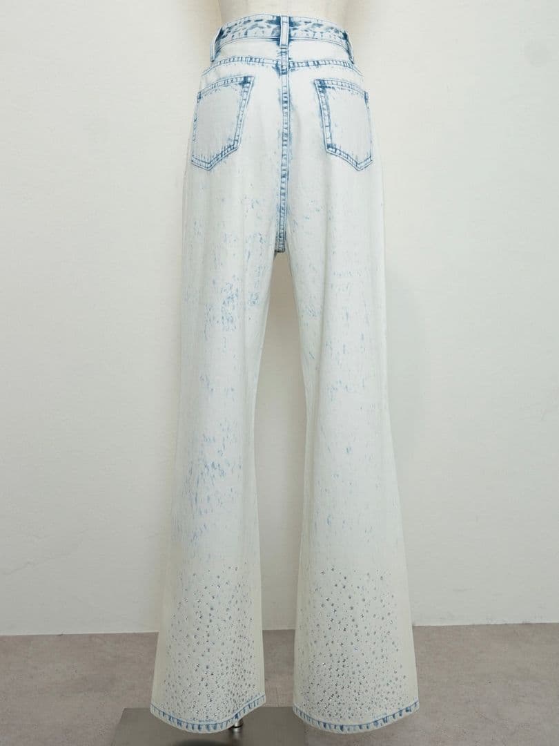 グラムリップス グラデストーン ストレート DENIM ホワイトブルー