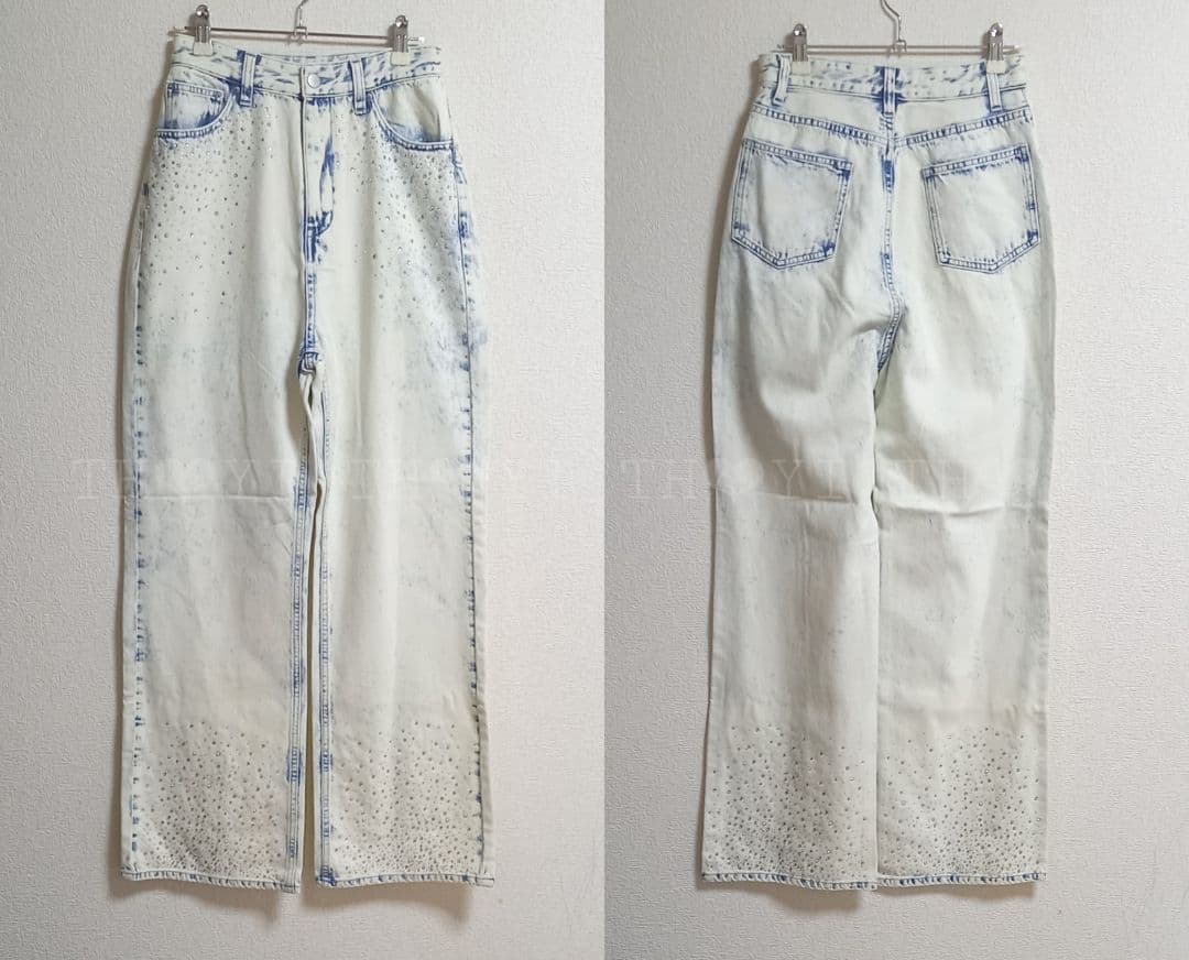 グラムリップス グラデストーン ストレート DENIM ホワイトブルー