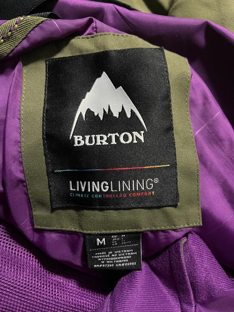 BURTON スノーボード ビブパンツ　オリーブグリーン　メンズMサイズ