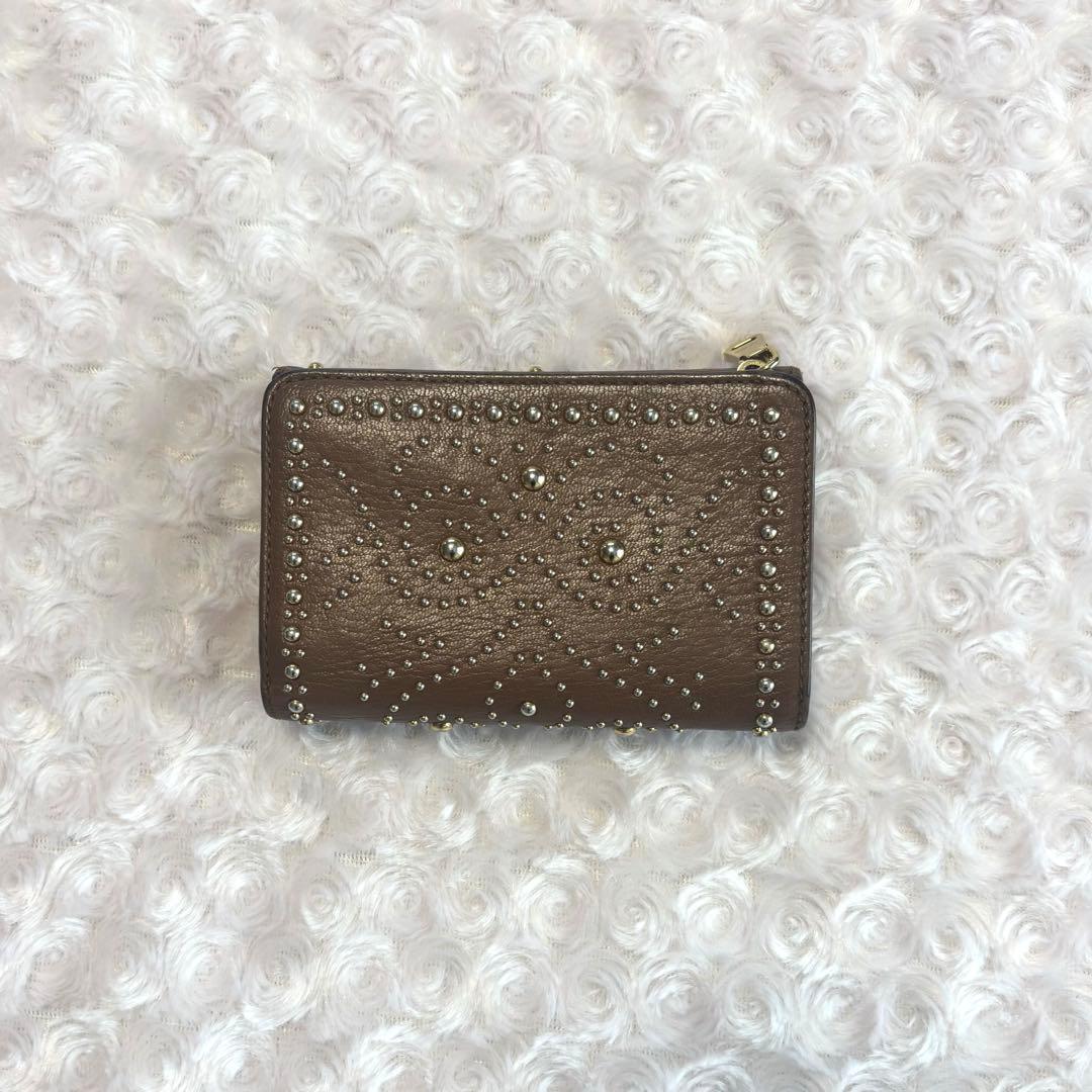 miu miu ブラウンレザー 三つ折り財布