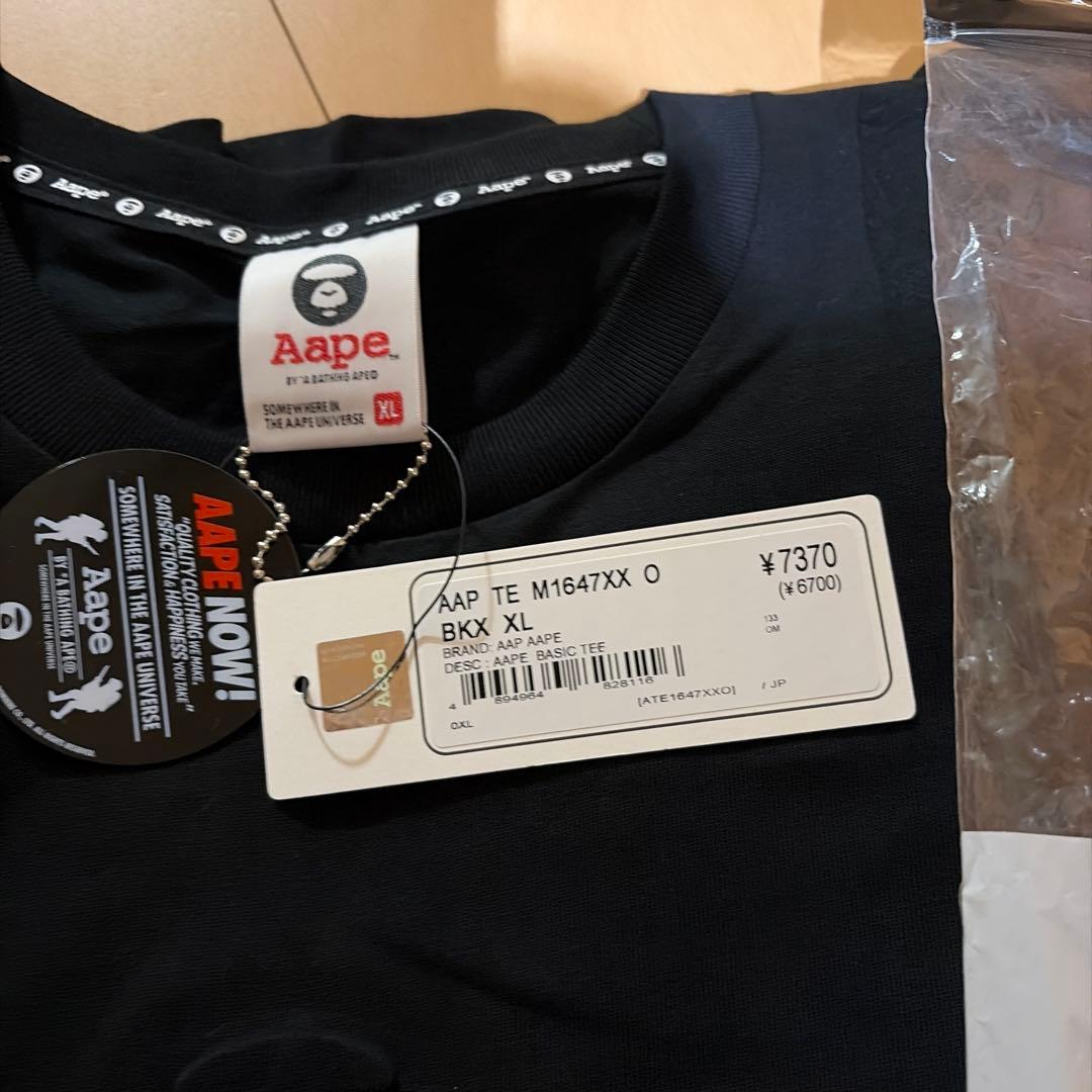 Aape 黒 Tシャツ ロゴ入り新品タグ付き