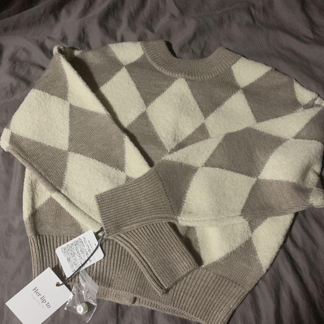 トップス Herlipto Twinkle Argyle Knit Pullover