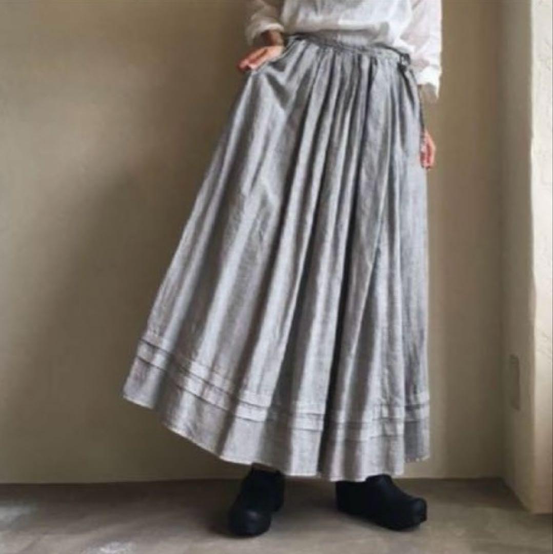 ネストローブ nest Robe ナチュラルダイリネンスカート