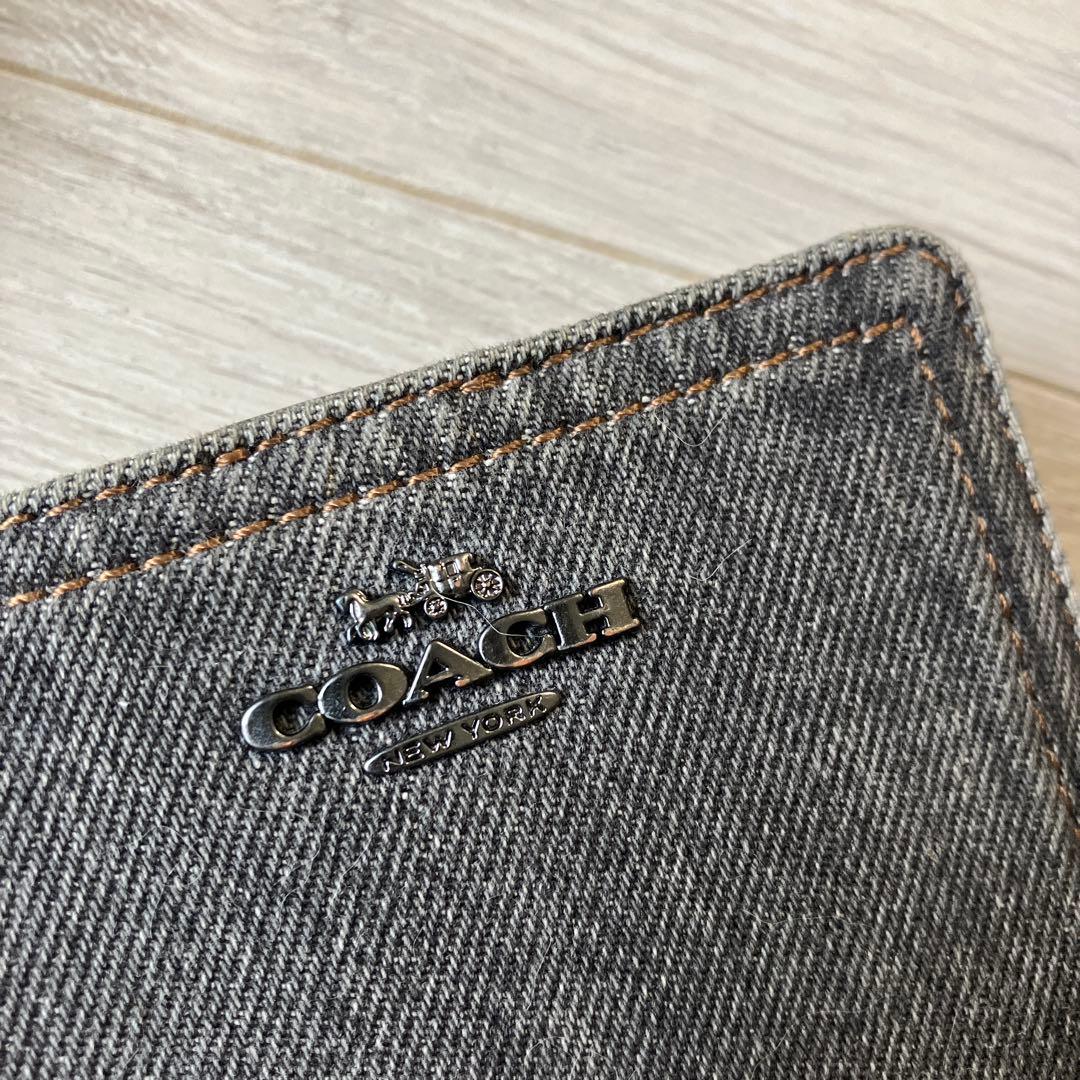 コーチ COACH Snap Wallet DENIM ２つ折り財布 ブラック