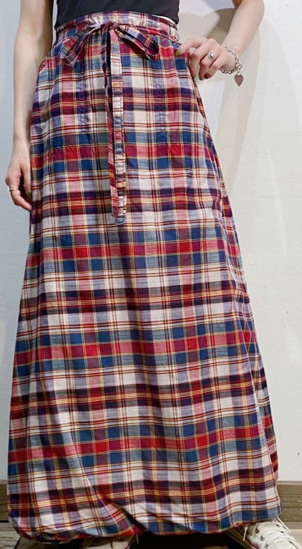 70s花パッチワークロングスカート