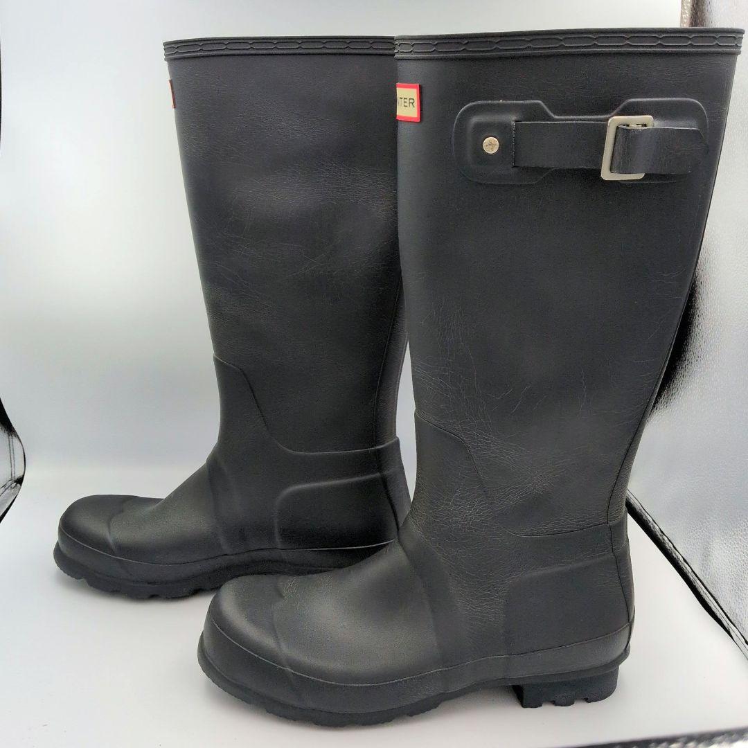 HUNTER グリーン ロングブーツ バックル付き