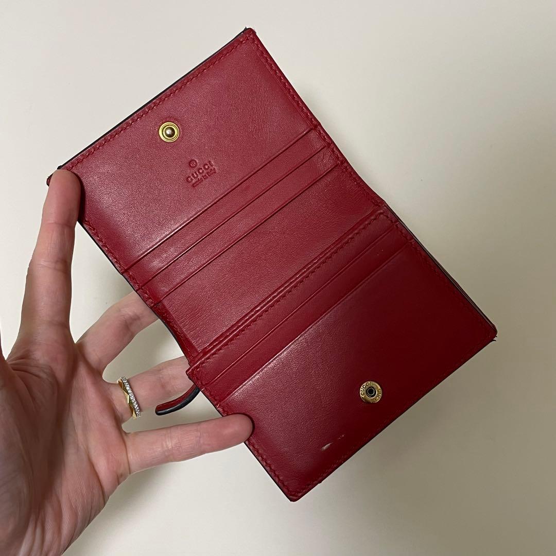 貴重‼️GUCCIグッチ 折りたたみ財布　ミニウォレット クイーンマーガレット