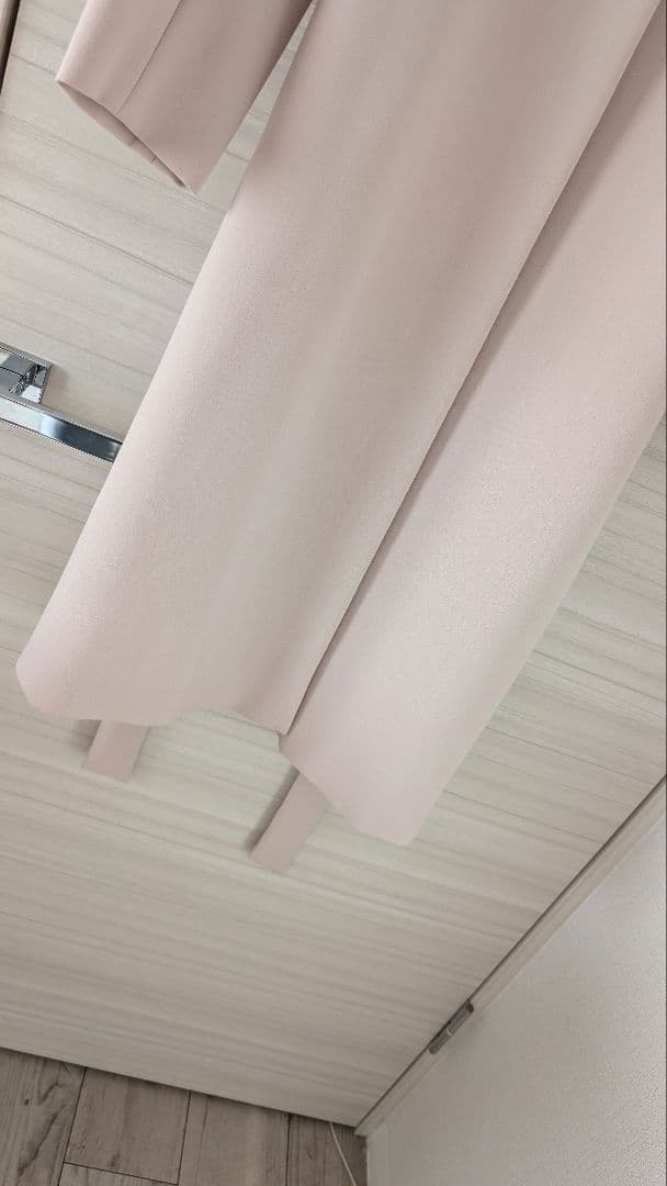 ティアラ　ノーカラーコート♡ピンクベージュ
