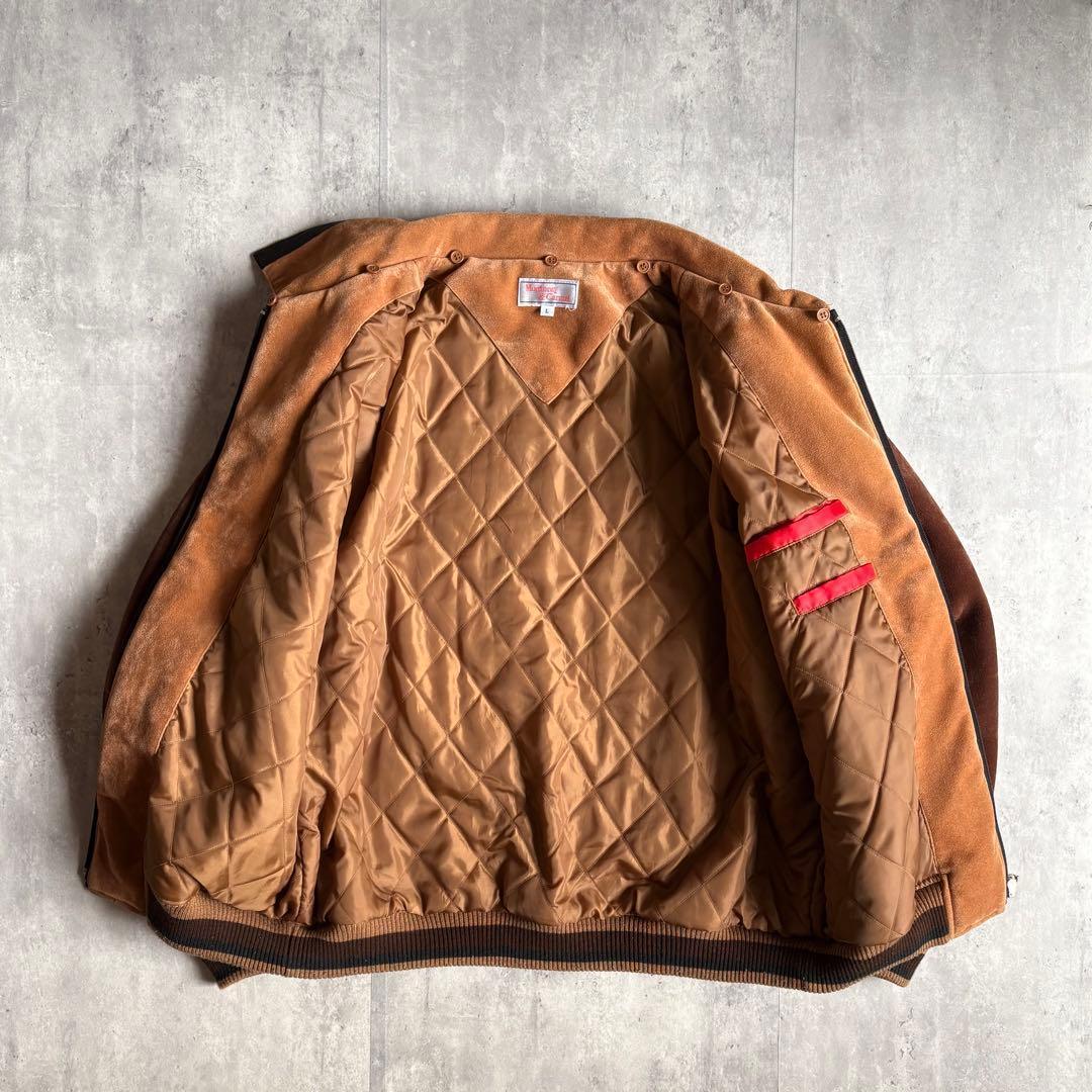 【90s vintage】ジップブルゾン　スイングトップ　ベロア　好配色　短丈