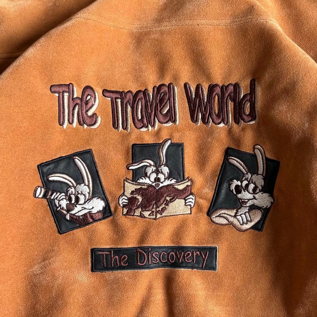 【90s vintage】ジップブルゾン　スイングトップ　ベロア　好配色　短丈