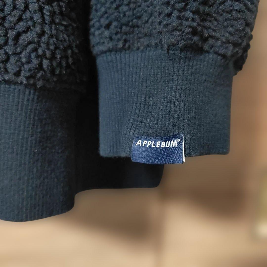 極美品APPLEBUM、アップルバム ボアフリーストップスNAVY XXLサイズ