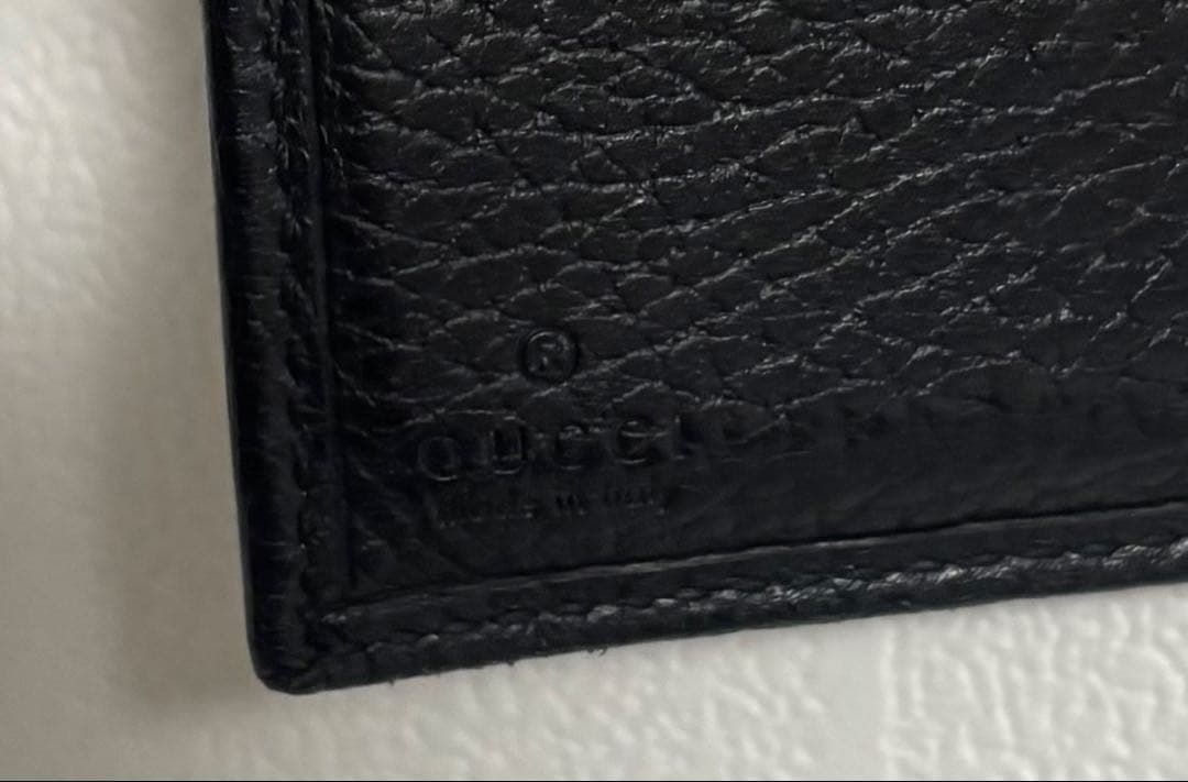 値下げ！！GUCCI ブラックレザー 三つ折り財布