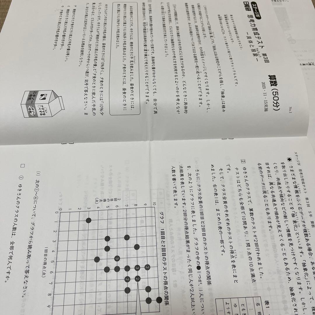 2025年 日能研 5年 ステージⅣ 思考力育成テスト❶〜❺