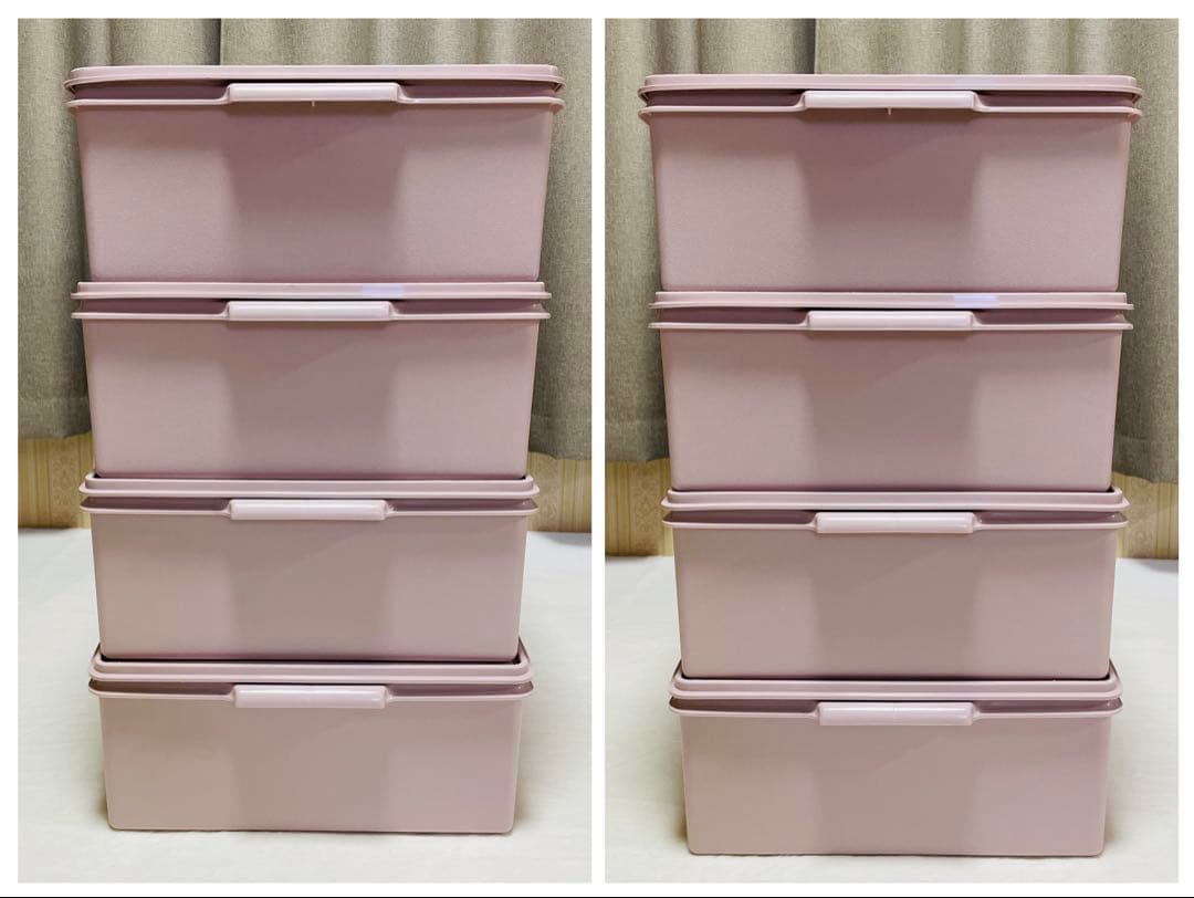 美品/4個セット/タッパーウェア/ロング/スーパーケース/ピンク/廃番品
